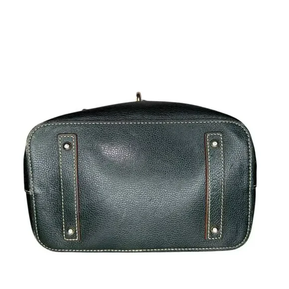 Dooney & Bourke Lily Bucket Pebbled Leather Green Front Buckle Shoulder Bag - Picture 9 of 12